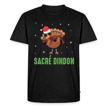 Sacré dindon dinde de noel dab chapeau et lunette - T-shirt Premium bio Homme - noir - Devant - Nico (187cm)