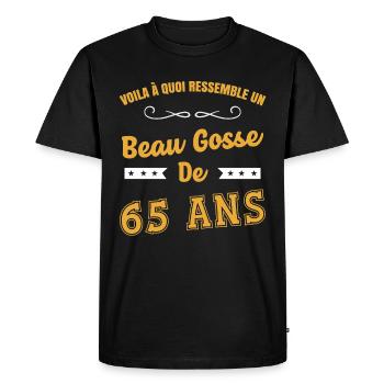 Voila à quoi ressemble un beau gosse de 65 ans fun - T-shirt Premium bio Homme - noir - Devant - Nico (187cm)