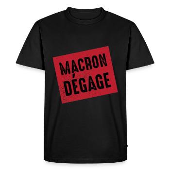 Macron dégage français en colère révolte populaire - T-shirt Premium bio Homme - noir - Devant - Nico (187cm)