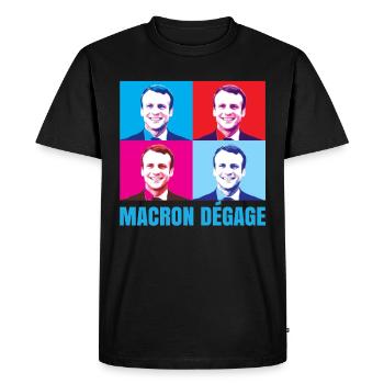Macron gives off angry French citizen revolt - Men's Premium Organic T-Shirt - black - Front - Nico (187cm)
