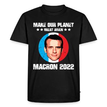 Make our planet great again macron écolo anglais - T-shirt Premium bio Homme - noir - Devant - Nico (187cm)