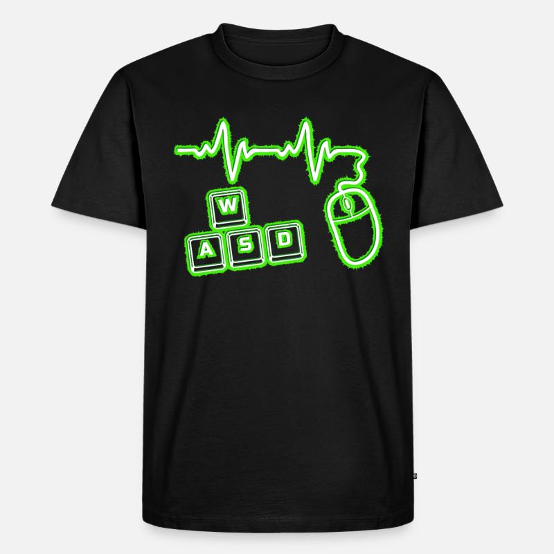Computer-Herzschlag - Männer Premium Bio T-Shirt - Schwarz