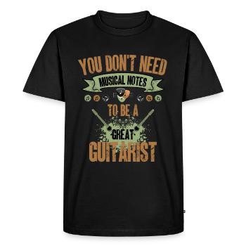 gift for guitarist guitar note string - Men's Premium Organic T-Shirt - black - Front - Nico (187cm)