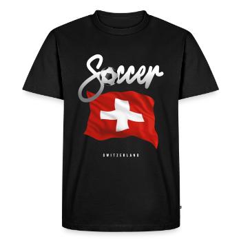 Switzerland Soccer - Swiss Flag - Men's Premium Organic T-Shirt - black - Front - Nico (187cm)