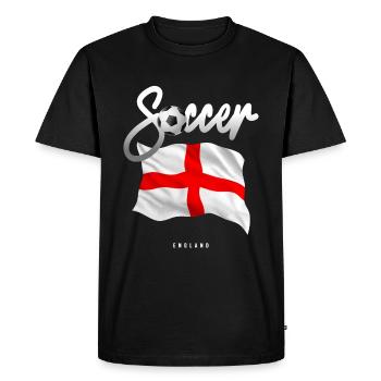England Soccer - English Flag - Men's Premium Organic T-Shirt - black - Front - Nico (187cm)