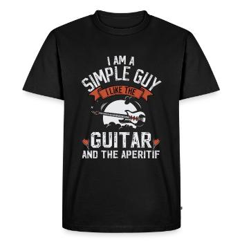 Gitarre Humor Aperitif Geschenk Gitarrist - Männer Premium Bio T-Shirt - Schwarz - Vorne - Nico (187cm)