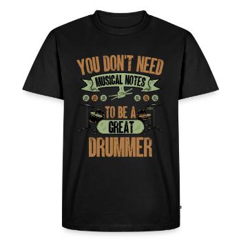 batterie humour cadeau batteur - T-shirt Premium bio Homme - noir - Devant - Nico (187cm)