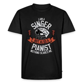 gift singer pianist grand piano - Men's Premium Organic T-Shirt - black - Front - Nico (187cm)