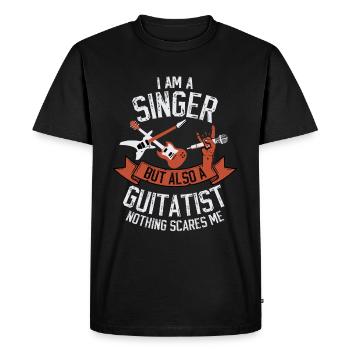 gift singer guitarist vintage guitar - Men's Premium Organic T-Shirt - black - Front - Nico (187cm)