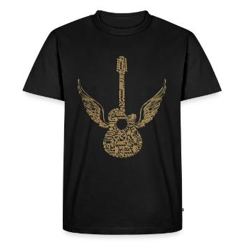 cadeau guitariste note musique guitare vintage - T-shirt Premium bio Homme - noir - Devant - Nico (187cm)