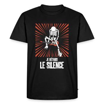 squelette guitariste guitare électrique - T-shirt Premium bio Homme - noir - Devant - Nico (187cm)