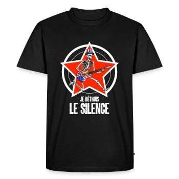 squelette guitariste guitare États-unis - T-shirt Premium bio Homme - noir - Devant - Nico (187cm)