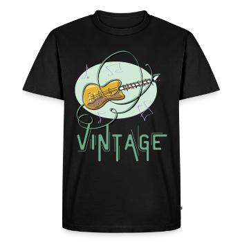 guitare vintage cadeau guitariste - T-shirt Premium bio Homme - noir - Devant - Nico (187cm)
