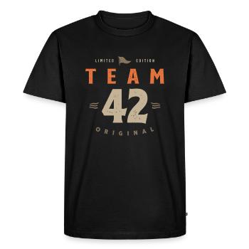 42nd Birthday Team 42 Years Old - Men's Premium Organic T-Shirt - black - Front - Nico (187cm)