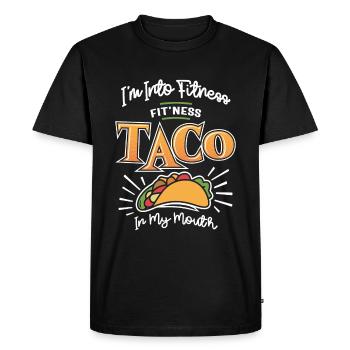 I'm Into Fitness Fit'ness Taco In My Mouth - Men's Premium Organic T-Shirt - black - Front - Nico (187cm)