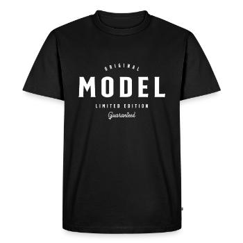 Modèle Drôle Titre d’emploi Profession Anniversaire - T-shirt Premium bio Homme - noir - Devant - Nico (187cm)
