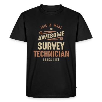 Funny Awesome Survey Technician Job Occupation - Men's Premium Organic T-Shirt - black - Front - Nico (187cm)