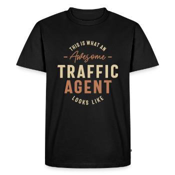 Drôle génial Agent de la circulation Occupation - T-shirt Premium bio Homme - noir - Devant - Nico (187cm)