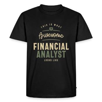 Funny Awesome Financial Analyst Job Occupation - Men's Premium Organic T-Shirt - black - Front - Nico (187cm)