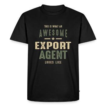 Drôle génial Agent d’exportation Occupation - T-shirt Premium bio Homme - noir - Devant - Nico (187cm)