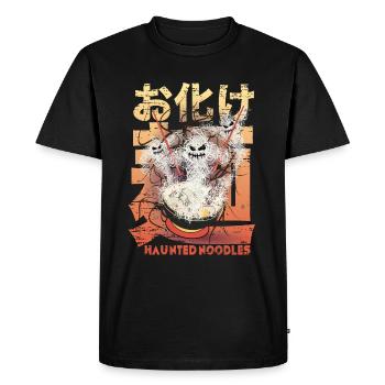 Bol de Ramen vintage aux nouilles hantées, Horreur - T-shirt Premium bio Homme - noir - Devant - Nico (187cm)