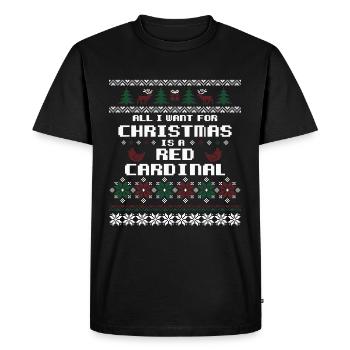 Cardinal Rouge Cardinal Rouge Noël Cardinalis - T-shirt Premium bio Homme - noir - Devant - Nico (187cm)