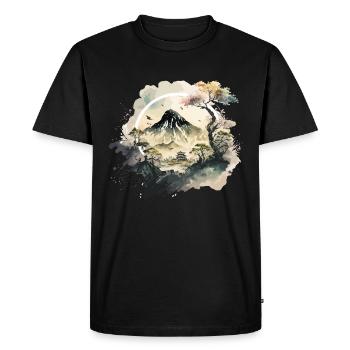Montagne japonaise - T-shirt Premium bio Homme - noir - Devant - Nico (187cm)
