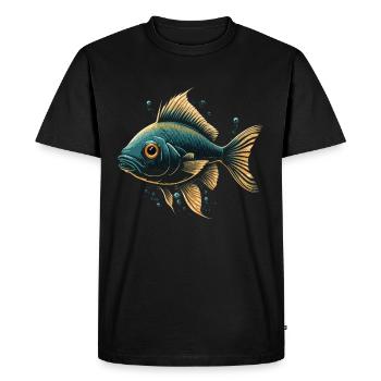 Belle illustration de poisson - T-shirt Premium bio Homme - noir - Devant - Nico (187cm)