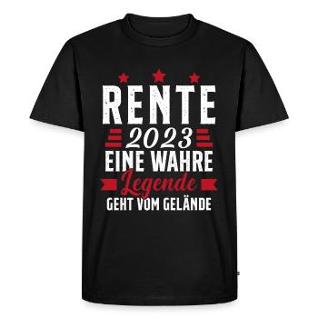 La légende prend sa retraite Cadeau retraité 2023 - T-shirt Premium bio Homme - noir - Devant - Nico (187cm)