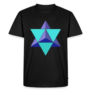 Merkaba - géométrie sacrée - spiritualité - T-shirt Premium bio Homme - noir - Devant - Nico (187cm)