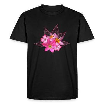 Fleurs tropicales - Fleurs - Fleur - Flore - T-shirt Premium bio Homme - noir - Devant - Nico (187cm)