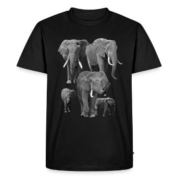 Elephant Family - Elis - Elephant in Africa - Men's Premium Organic T-Shirt - black - Front - Nico (187cm)