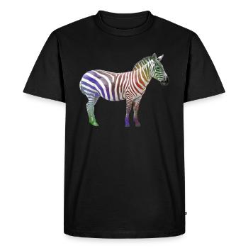 Zebra Rainbow - Zebra Wildlife in Africa - Men's Premium Organic T-Shirt - black - Front - Nico (187cm)
