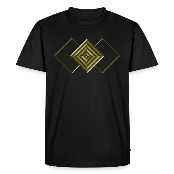 Square triangles - graphic - graphic design - Men's Premium Organic T-Shirt - black - Front - Nico (187cm)