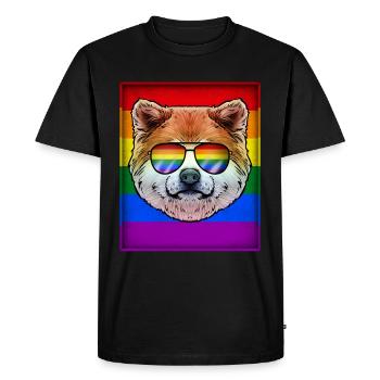 Gay Shiba Inu LGBTQ - T-shirt Premium bio Homme - noir - Devant - Nico (187cm)