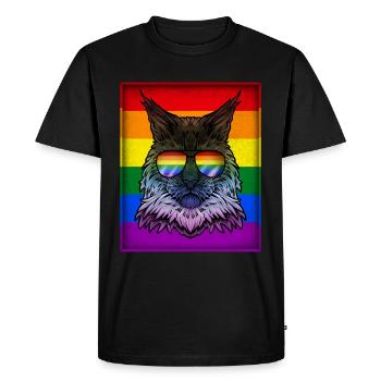 Gay Main Coon Kitten LGBTQ Pride Month - T-shirt Premium bio Homme - noir - Devant - Nico (187cm)