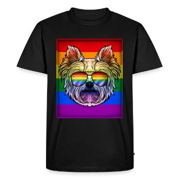 Mois du défilé de la fierté LGBTQ du Yorkshire gay - T-shirt Premium bio Homme - noir - Devant - Nico (187cm)