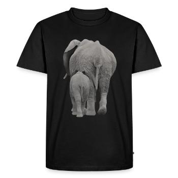 Downside of elephants - elephant in Africa - Men's Premium Organic T-Shirt - black - Front - Nico (187cm)