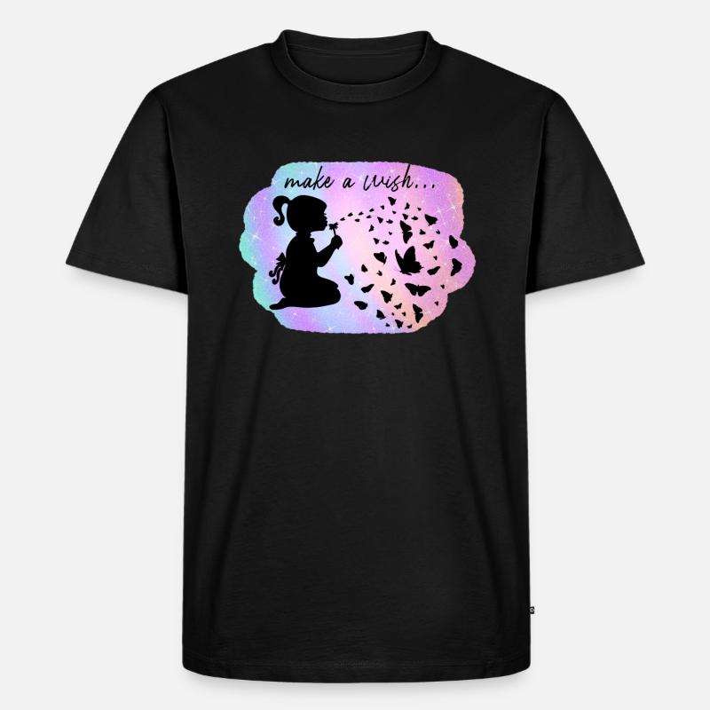 Makeawish - Männer Premium Bio T-Shirt - Schwarz