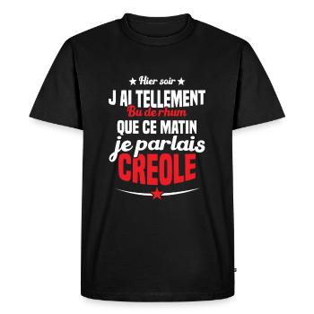 Hier soir j ai tellement bu de rhum - T-shirt Premium bio Homme - noir - Devant - Nico (187cm)