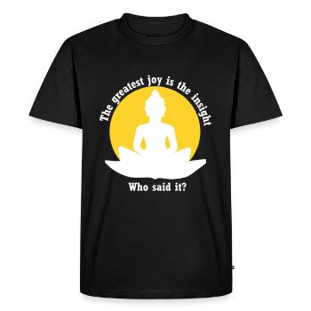 La plus grande joie est la perspicacité - T-shirt Premium bio Homme - noir - Devant - Nico (187cm)