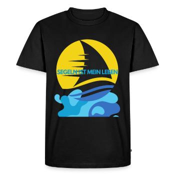 La voile, c’est ma vie - T-shirt Premium bio Homme - noir - Devant - Nico (187cm)
