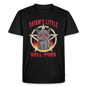 Satans Little Hell Purr - Men's Premium Organic T-Shirt - black - Front - Nico (187cm)