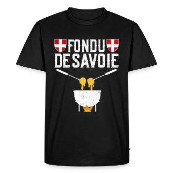 Fondu De Savoie - Humour Savoie Savoyard - T-shirt Premium bio Homme - noir - Devant - Nico (187cm)