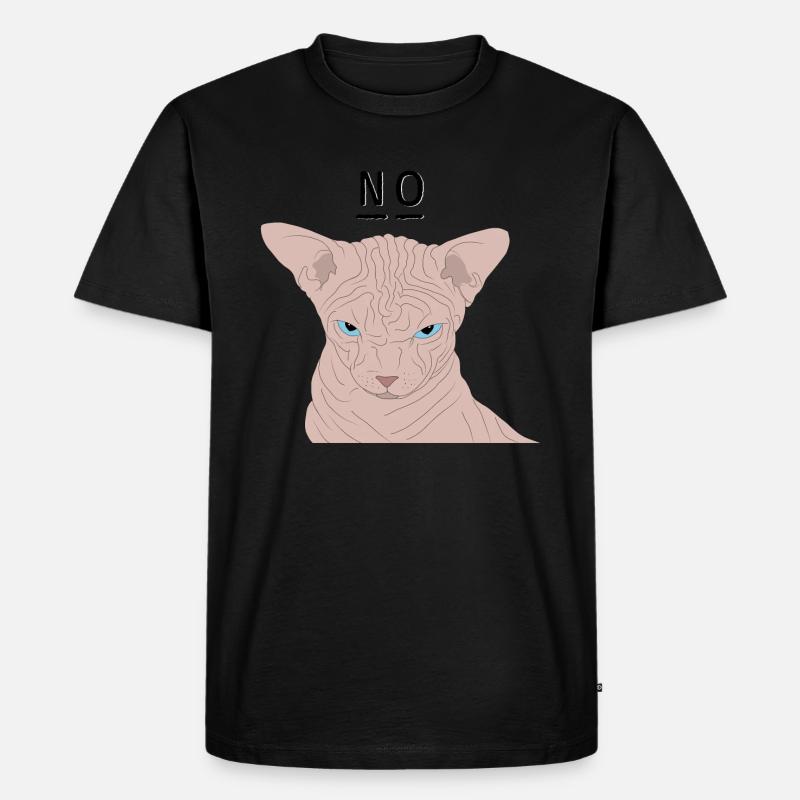 Grumpy sphynx - nein - Männer Premium Bio T-Shirt - Schwarz