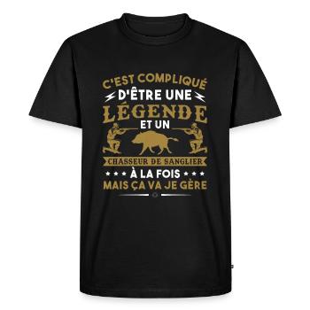 Compliqué D Etre Une Légende - T-shirt Premium bio Homme - noir - Devant - Nico (187cm)