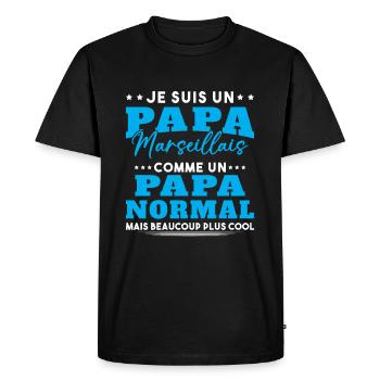 Je suis un Papa Marseillais - T-shirt Premium bio Homme - noir - Devant - Nico (187cm)