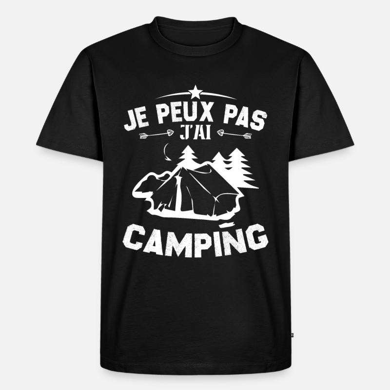 Ich kann nicht campen - Männer Premium Bio T-Shirt - Schwarz
