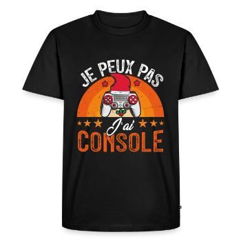 Je peux pas j ai console - T-shirt Premium bio Homme - noir - Devant - Nico (187cm)