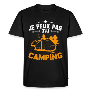Je peux pas jai camping - T-shirt Premium bio Homme - noir - Devant - Nico (187cm)